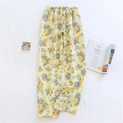 Sleep Bottoms Női Otthoni Nadrág Őszi Nyomtatott Pizsama Nadrág Pamut Női Elasztikus húzózsinór széles szárú Nadrág Laza nappali viselet