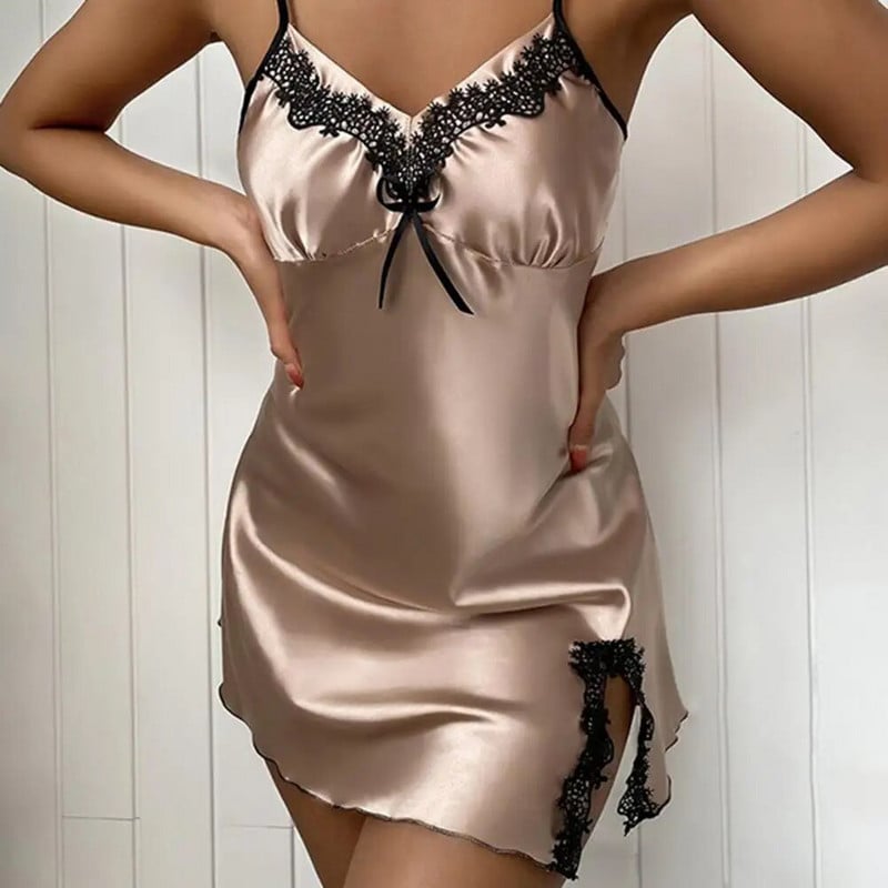 Ženska seksi spavaćica od satena od čipke Žensko donje rublje Komplet pidžama Babydoll Seksi kostimi Erotske vruće haljine Egzotične pidžame