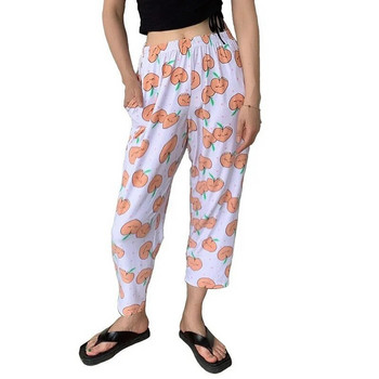 Παντελόνι πιτζάμες 3XL 5XL 7XL Plus με μέγεθος εμπριμέ για Γυναικεία Sleepwear Loose Nine Point Παντελόνι Άνοιξη Καλοκαίρι Νυχτερινό Παντελόνι