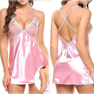 Rochie de noapte pentru femei Cămașă de noapte Lenjerie de dormit Rochie de noapte Cămașă de noapte sexy din dantelă Robă de mătase Babydoll Rochii erotice calde Pijamale exotice Lenjerie de noapte