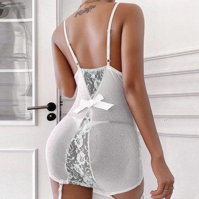 Rochie de noapte pentru femei Cămașă de noapte Lenjerie de dormit Rochie de noapte Cămașă de noapte sexy din dantelă Robă de mătase Babydoll Rochii erotice calde Pijamale exotice Lenjerie de noapte