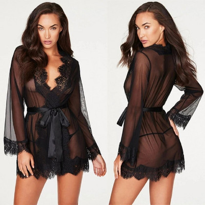 Rochie de noapte pentru femei Cămașă de noapte Lenjerie de dormit Rochie de noapte Cămașă de noapte sexy din dantelă Robă de mătase Babydoll Rochii erotice calde Pijamale exotice Lenjerie de noapte