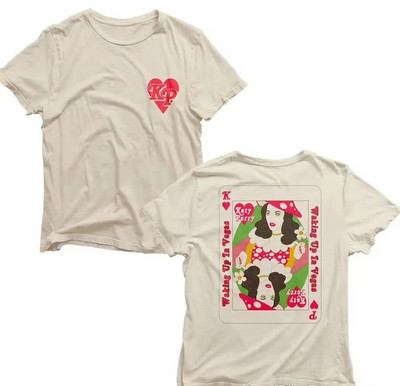 Katy Perry Peripheral Same trumpomis rankovėmis marškinėliai Street Retro stiliaus Didesnio dydžio moteriškos laisvos medvilnės moteriškos aukštos kokybės viršutinės dalies