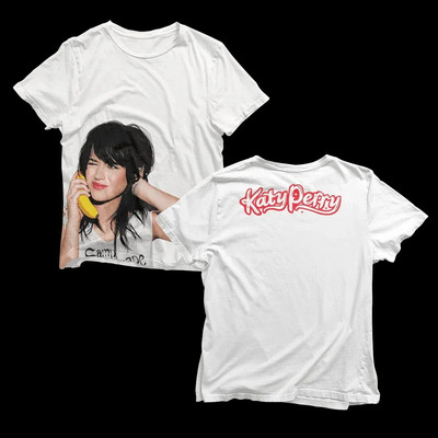 Katy Perry Peripheral Same trumpomis rankovėmis marškinėliai Street Retro stiliaus Didesnio dydžio moteriškos laisvos medvilnės moteriškos aukštos kokybės viršutinės dalies