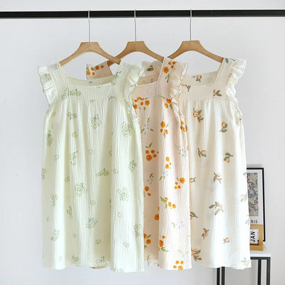 Suvine Suspender Lilleprint Pidžaama Pesu Print Naiste Chemise Magamisriiet Rihm Top Pidžaama Öösärk Koduriided