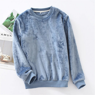 Χειμερινές μπλούζες ύπνου για γυναίκες Γυναικείες πιτζάμες χοντρές ζεστές φανέλες Πυζάμες με μασίφ λαιμόκοψη Πιτζάμα πουκάμισα Casual Sommeil Tops Lounge