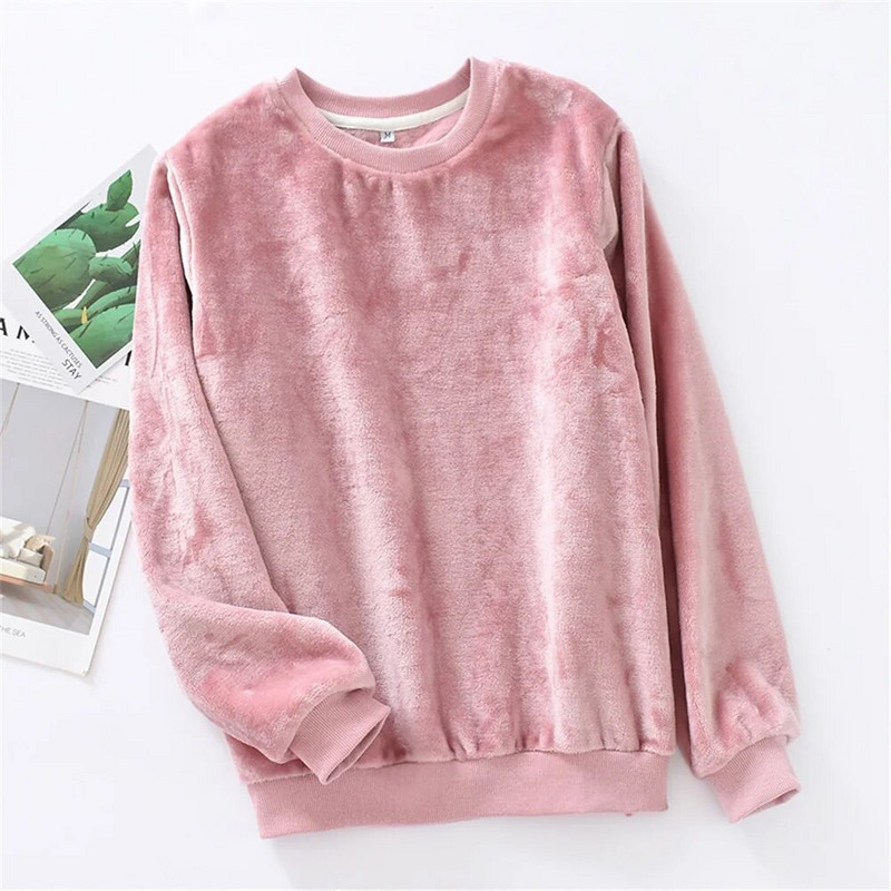 Χειμερινές μπλούζες ύπνου για γυναίκες Γυναικείες πιτζάμες χοντρές ζεστές φανέλες Πυζάμες με μασίφ λαιμόκοψη Πιτζάμα πουκάμισα Casual Sommeil Tops Lounge