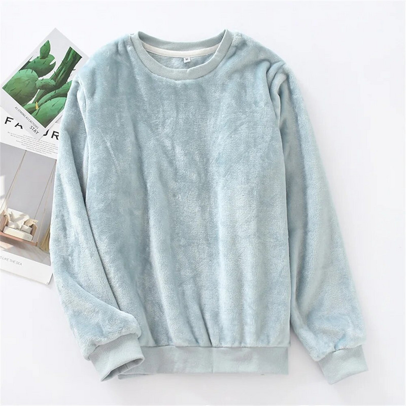 Χειμερινές μπλούζες ύπνου για γυναίκες Γυναικείες πιτζάμες χοντρές ζεστές φανέλες Πυζάμες με μασίφ λαιμόκοψη Πιτζάμα πουκάμισα Casual Sommeil Tops Lounge