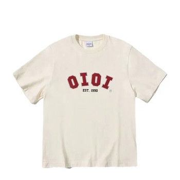 Лято Големи размери Дамска тениска с корейски нишови марки Ioio ТОП с надписи с надпис Памук Мъжки нишови марки Тениска Модни дрехи