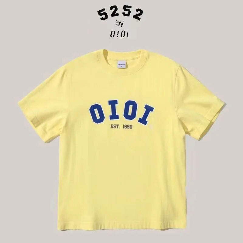 Vară Plus Size Femei Branduri de nișă coreeană Tricou Ioio Imprimare cu litere TOP supradimensionat Bumbac Bărbați Branduri de nișă Tricou Haine de modă