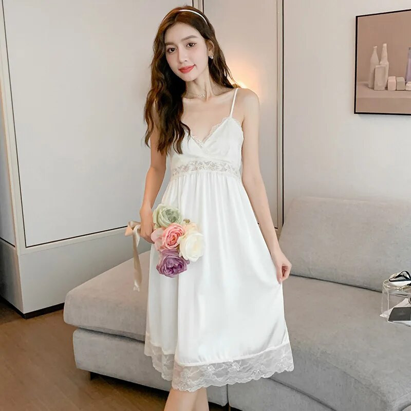 Palača Princess pidžame Ženske spavaćice za žene Seksi noćna haljina s naramenicama Široka čipkana spavaćica Vilin kućni kostim Žene