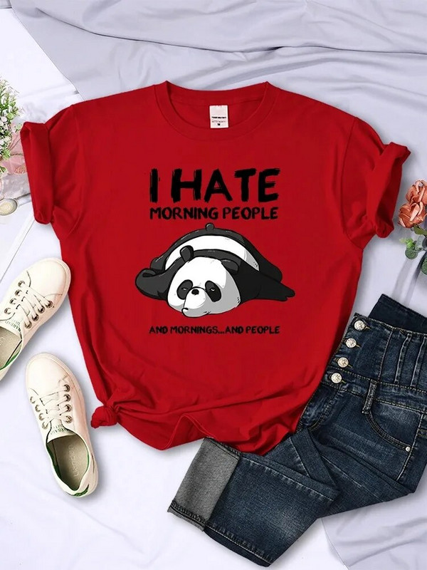 Ljeto 2024. Lazy Panda Lazy Panda Lazy Panda Ženska modna kreativna potpuno matematička odjeća u većoj veličini, ženska majica kratkih rukava s O-izrezom, ulični hip hop