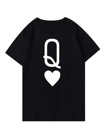 Дамска памучна тениска с голям размер Q Printed Street Fashion T-Shirt Голяма тениска с кръгло деколте Дамска памучна леко разтеглива горна част