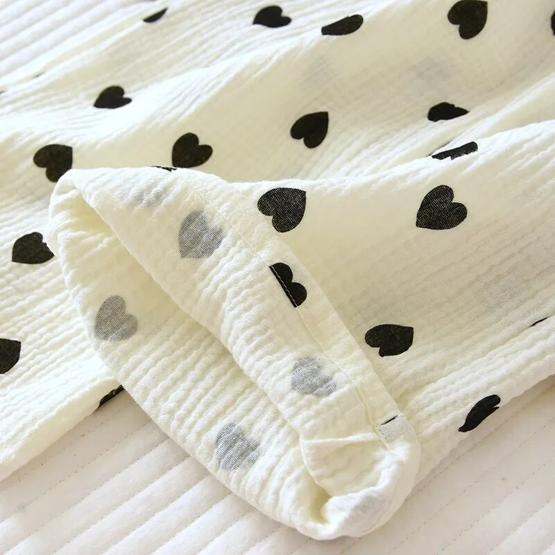 Άνοιξη 2023 Νέα Πυτζάμες Παντελόνια Γυναικεία Κρέπα 100% Βαμβακερά Φαρδιά Παντελόνια Σπιτιού Ρούχα για το σπίτι Χαριτωμένα στάμπα παντελόνια ύπνου