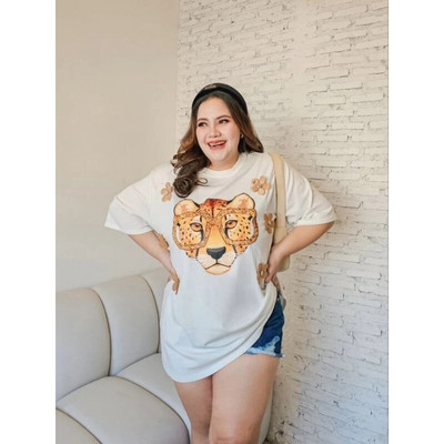 Βαμβακερό μπλουζάκι στήθος 47 ιντσών Γυναικείο μπλουζάκι 3D με στάμπα γράμματα με τυπωμένο κάτω μέρος Μπλουζάκια με στρογγυλή λαιμόκοψη