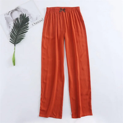 Γυναικείες Joggers + Straight Leisure Παντελόνι Σπίτι Ελαστική μέση βισκόζη Sleep Bottoms Μασίφ παντελόνι πιτζάμα για γυναίκες Σαλόνι