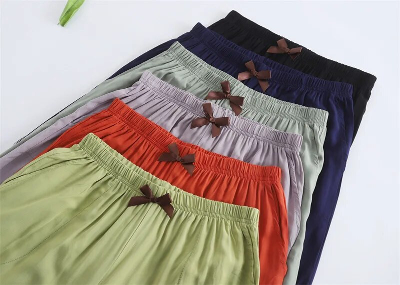 Γυναικείες Joggers + Straight Leisure Παντελόνι Σπίτι Ελαστική μέση βισκόζη Sleep Bottoms Μασίφ παντελόνι πιτζάμα για γυναίκες Σαλόνι