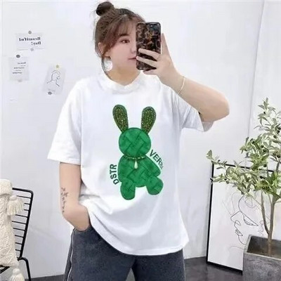 Nagy méretű női ruházat bő elasztikus kényelmes póló női nyári nagy, nagy, nagyobb méretű kényelmi felsők Alkalmi nagyméretű női rövidnadrágok