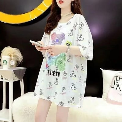 Nagy méretű női ruházat bő elasztikus kényelmes póló női nyári nagy, nagy, nagyobb méretű kényelmi felsők Alkalmi nagyméretű női rövidnadrágok