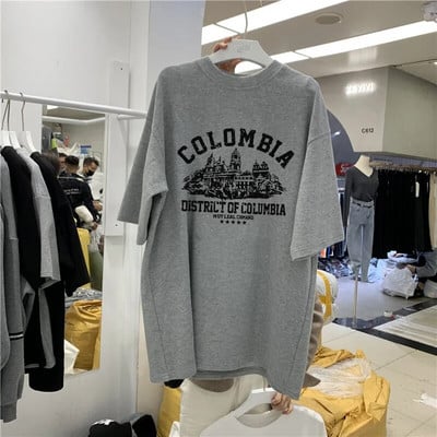 Moteriški didelio dydžio marškinėliai Mados prekės ženklo marškinėliai Medvilnė Moteriški marškinėliai trumpomis rankovėmis marškinėliai Drabužiai Nemokamas pristatymas