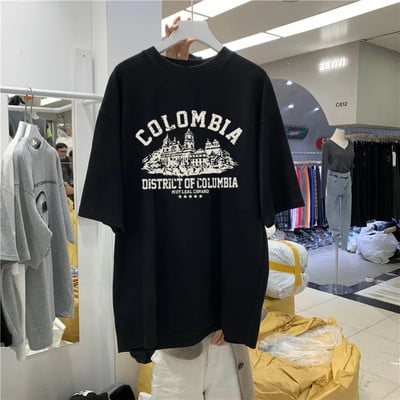 Moteriški didelio dydžio marškinėliai Mados prekės ženklo marškinėliai Medvilnė Moteriški marškinėliai trumpomis rankovėmis marškinėliai Drabužiai Nemokamas pristatymas