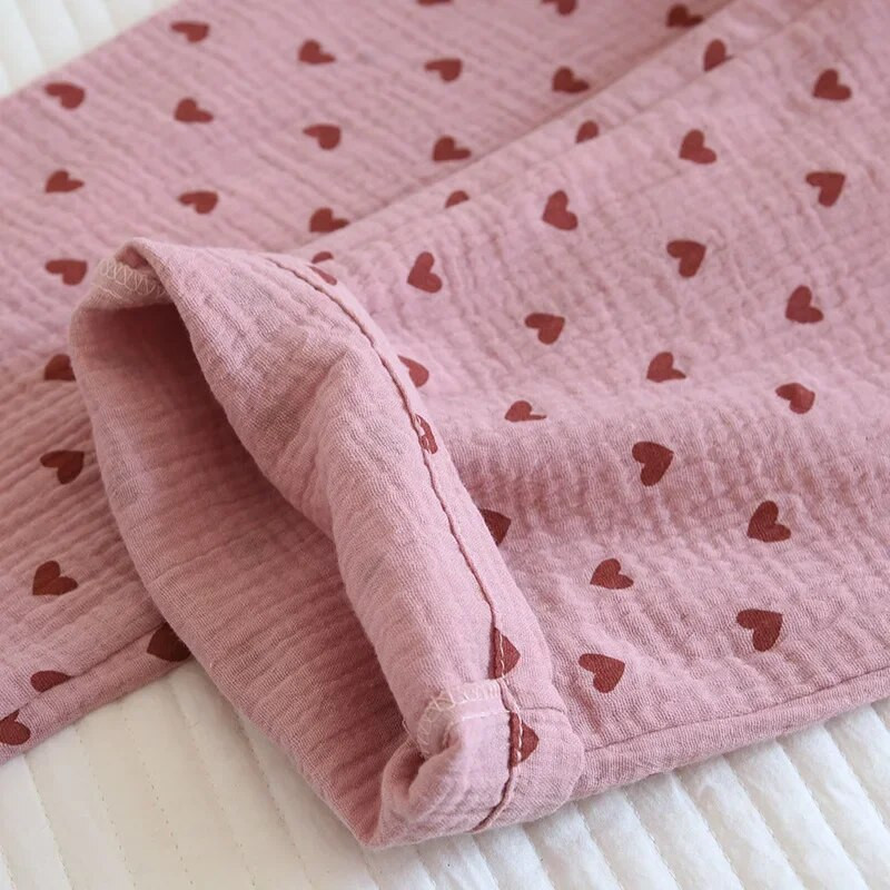 All Seasons Γυναικεία μακρύ παντελόνι πιτζάμα Small Heart Printed Cotton Homewear Παντελόνι Casual απλό γυναικείο παντελόνι ύπνου
