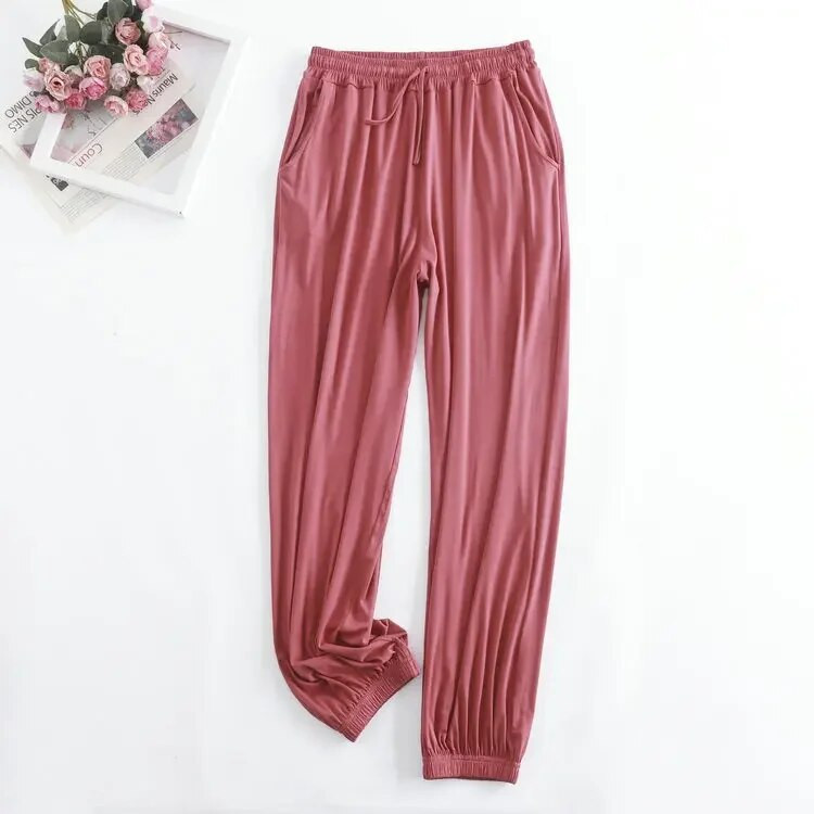 Modalne pidžame za žene s tankim dekolteom i osjećajem draži Ljetne cool tajice Ženske ležerne tanke kućne hlače