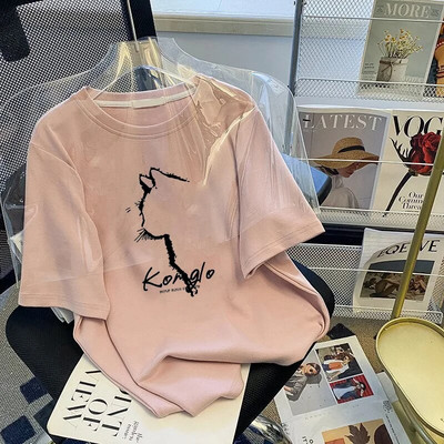 Tricouri pentru femei Tricouri din bumbac de mărime mare Tricouri pentru femei de marcă de modă Tricouri cu mâneci scurte Tricou Îmbrăcăminte Transport gratuit