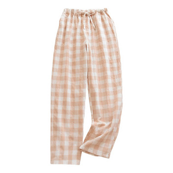 Пролетни и летни модни карирани пижамни панталони с щампи Дамски меки удобни големи размери Свободни ежедневни спални дрехи Домашен панталон