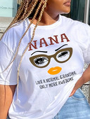 Tricou de damă din bumbac mărime Plus Ochelari Tricou casual imprimat pentru fete Stil colegiu Tricou de damă Micro Stretch Confortabil