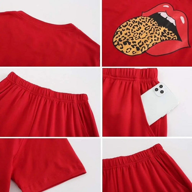 Γυναικεία 2 τεμάχια αθλητική φόρμα αθλητικής φόρμας με παγιέτες και στάμπα πεταλούδας Τοπ και κοντό παντελόνι με σετ φούτερ τσέπης Γυναικεία σύνολα