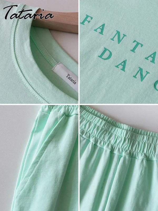 Casual καλοκαιρινό μπλουζάκι και σορτς για γυναικεία φόρμα αθλητικής φόρμας δύο τεμαχίων Γυναικεία αθλητική κοντομάνικη επιστολή Κλασική γυναικεία φόρμα