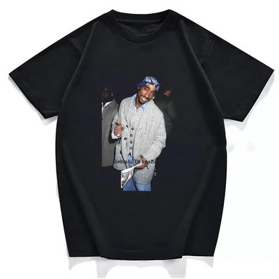 Tricou cu imprimeu Hip Hop Tupac 2PAC Moda Casual Rapper Tupac Tricou cu mânecă scurtă cu decolteu triplu Plus Size Tricou Femei