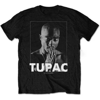 Tricou cu imprimeu Hip Hop Tupac 2PAC Moda Casual Rapper Tupac Tricou cu mânecă scurtă cu decolteu triplu Plus Size Tricou Femei