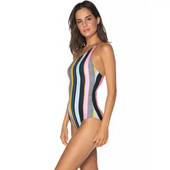 Costum de baie cu dungi de vară pentru femei 2019 Noua vară sexy pentru femei, cu un singur umăr, fără mâneci, căptușite, cu dungi