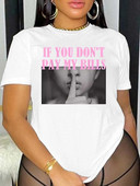 Γυναικείο T-Shirt Plus Size Loose Top για κορίτσια με μοντέρνα μοτίβα με εμπριμέ στρογγυλή λαιμόκοψη και κοντομάνικο μοντέρνο casual μπλουζάκι με κάτω