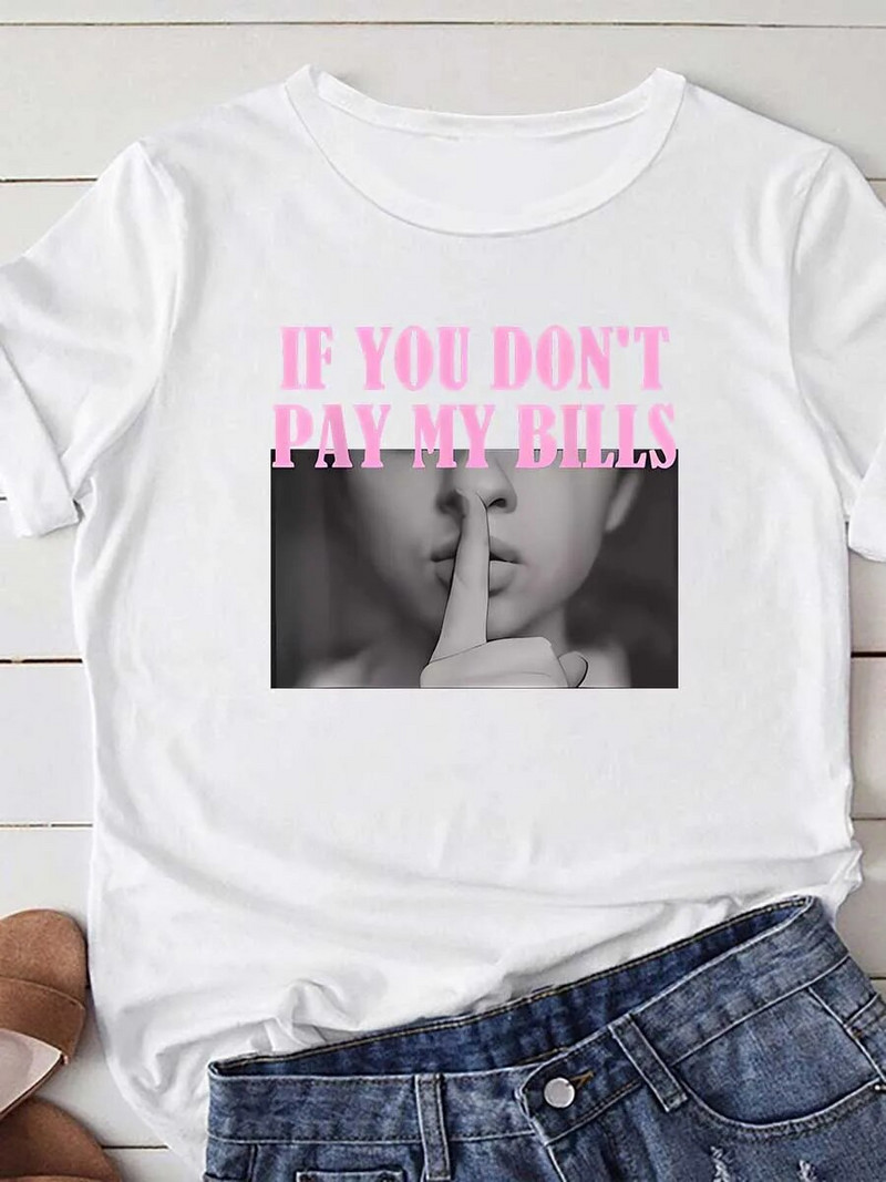 Γυναικείο T-Shirt Plus Size Loose Top για κορίτσια με μοντέρνα μοτίβα με εμπριμέ στρογγυλή λαιμόκοψη και κοντομάνικο μοντέρνο casual μπλουζάκι με κάτω