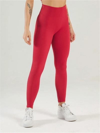 Tossy Bordás Jóga Leggings Sport Harisnya Női Varrat nélküli Kötött Jóga Nadrág Fehér Femme Gym Leggings Skinny Workout Fitness Push Up