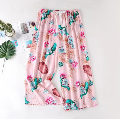 New Arrival Style Μαλακές Πυτζάμες Παντελόνια Βαμβακερά Sleep Bottoms Γυναικείες εμπριμέ Άνοιξη Καλοκαίρι Βαμβακερό σπίτι Παντελόνι Φαρδύ μεγάλο παντελόνι