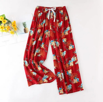 New Arrival Style Μαλακές Πυτζάμες Παντελόνια Βαμβακερά Sleep Bottoms Γυναικείες εμπριμέ Άνοιξη Καλοκαίρι Βαμβακερό σπίτι Παντελόνι Φαρδύ μεγάλο παντελόνι