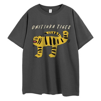 2024 Summer Plus Size Tiger Cartoon Printed Harajuku Funny Tshirt Oversize Y2k Graphic Tees for Women Tops Fashion Streetwear