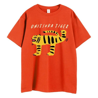 2024 Summer Plus Size Tiger Cartoon Printed Harajuku Funny T Μπλουζάκι Y2k γραφικά μπλουζάκια για γυναίκες Μόδα Streetwear