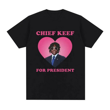 Plus Size Cotton Rapper Chief Keef for President T Shirt Γυναικείο Ανδρικό Μόδα κοντομάνικο T-shirt Vintage Oversized Tshirt Top Tee