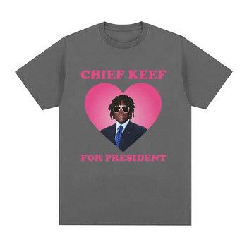 Плюс размер памук Rapper Chief Keef for President тениска Женска мъжка модна тениска с къс ръкав Vintage Oversize тениска Горна тениска