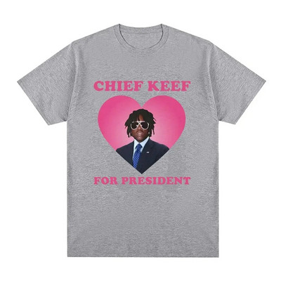 Plus Size Cotton Rapper Chief Keef for President T Shirt Γυναικείο Ανδρικό Μόδα κοντομάνικο T-shirt Vintage Oversized Tshirt Top Tee