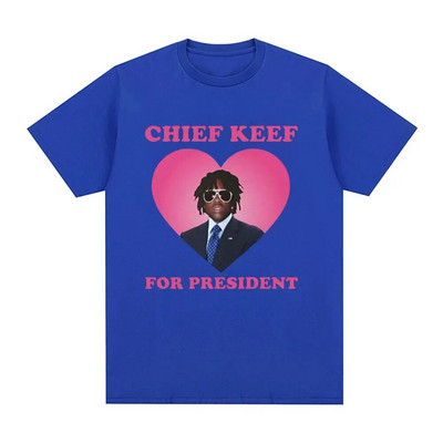 Plus Size Cotton Rapper Chief Keef for President T Shirt Γυναικείο Ανδρικό Μόδα κοντομάνικο T-shirt Vintage Oversized Tshirt Top Tee