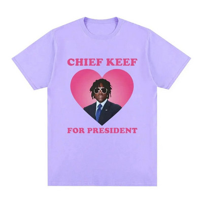 Plus Size Cotton Rapper Chief Keef for President T Shirt Γυναικείο Ανδρικό Μόδα κοντομάνικο T-shirt Vintage Oversized Tshirt Top Tee