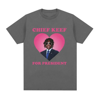 Plus Size Cotton Rapper Chief Keef for President T Shirt Γυναικείο Ανδρικό Μόδα κοντομάνικο T-shirt Vintage Oversized Tshirt Top Tee