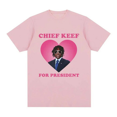 Plus Size Cotton Rapper Chief Keef for President T Shirt Γυναικείο Ανδρικό Μόδα κοντομάνικο T-shirt Vintage Oversized Tshirt Top Tee