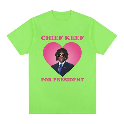 Plus Size Cotton Rapper Chief Keef for President T Shirt Γυναικείο Ανδρικό Μόδα κοντομάνικο T-shirt Vintage Oversized Tshirt Top Tee
